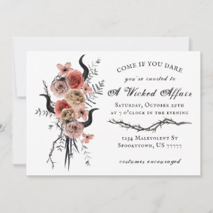 Convite Edgy Floral Boho Wicked Affair Halloween