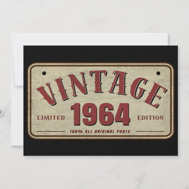 Convite Edição Limitada de 1964 com Todas as Peças Origina (Frente)