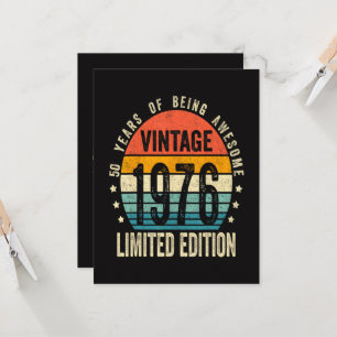Convite Edição Limitada de Aniversário de 50 anos Vintage 