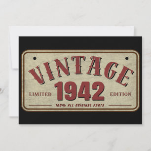 Convite Edição Limitada Vintage 1942 Todas as Peças Origin