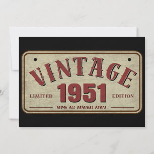Convite Edição Limitada Vintage 1951 Todas as Peças Origin
