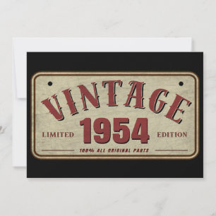 Convite Edição Limitada Vintage 1954 Todas as Peças Origin