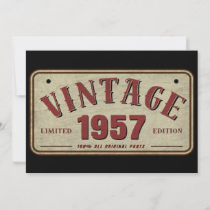 Convite Edição Limitada Vintage 1957 Todas as Peças Origin