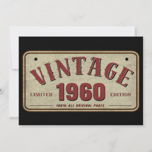 Convite Edição Limitada Vintage 1960 Todas as Peças Origin