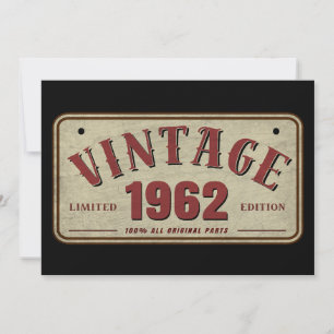 Convite Edição Limitada Vintage 1962 Todas as Peças Origin