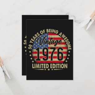Convite Edição Limitada Vintage 1976 com 50 Anos 