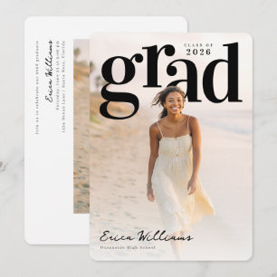 Convite Edição Suave de Fotos de Formatura Grad PhotoPop F