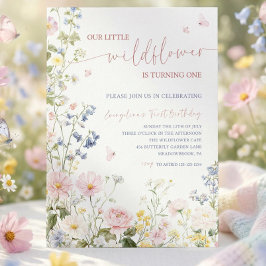 Convite Editable A Little Wildflower Baby Shower Invitatio