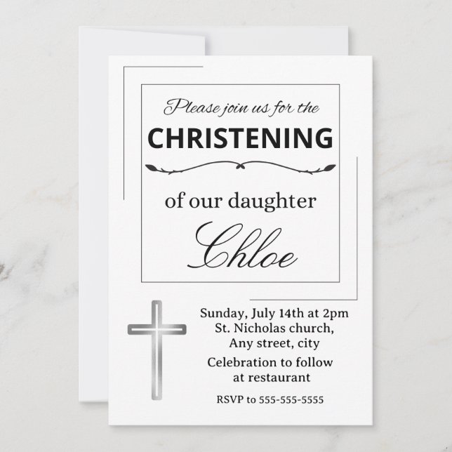 Convite Editable baptism invitation (Frente)