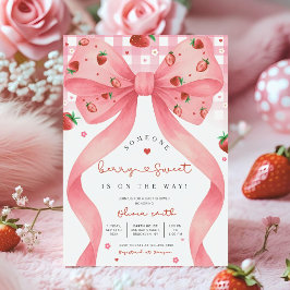 Convite Editable Berry Sweet Baby Shower Invitation, Blush