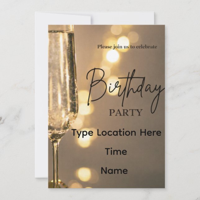 Convite Editable Birthday Party Invitations (Frente)