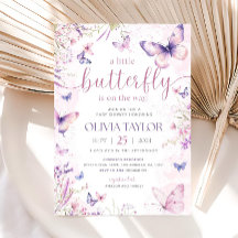 Editable Butterfly Baby Shower Invitation, Pink