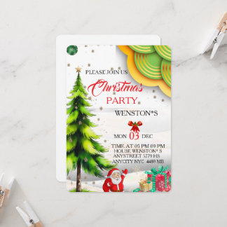 Convite Editable Christmas Party Invitation, Printable