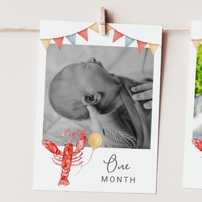 Convite Editable Crawfish Monthly Photo Banner Card (Criador carregado)
