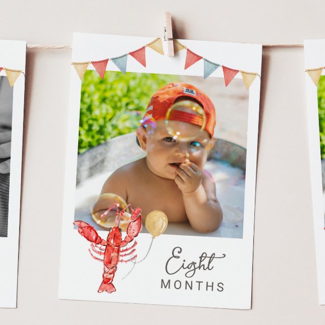 Convite Editable Crawfish Monthly Photo Banner Card (Criador carregado)