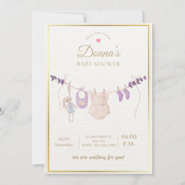 Convite Editable Cute Pastel Baby Shower
