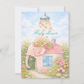 Convite Editable Floral Baby Shower Invitation 