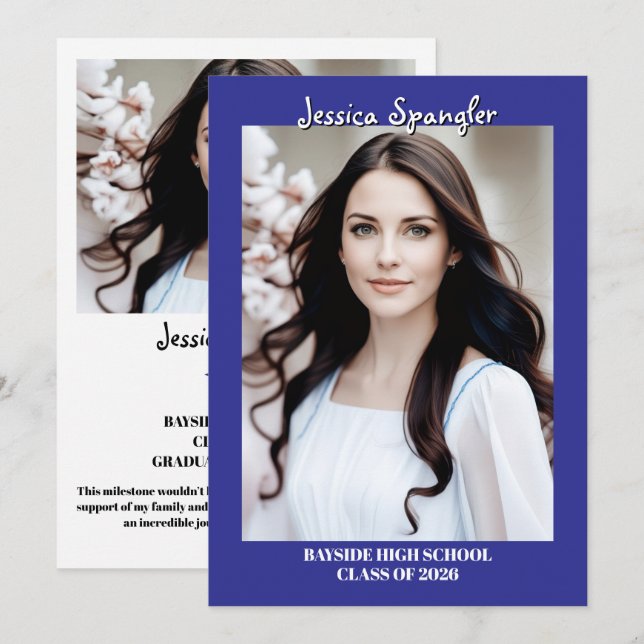 Convite Editable Graduation Announcement - Double Sided (Frente/Verso)