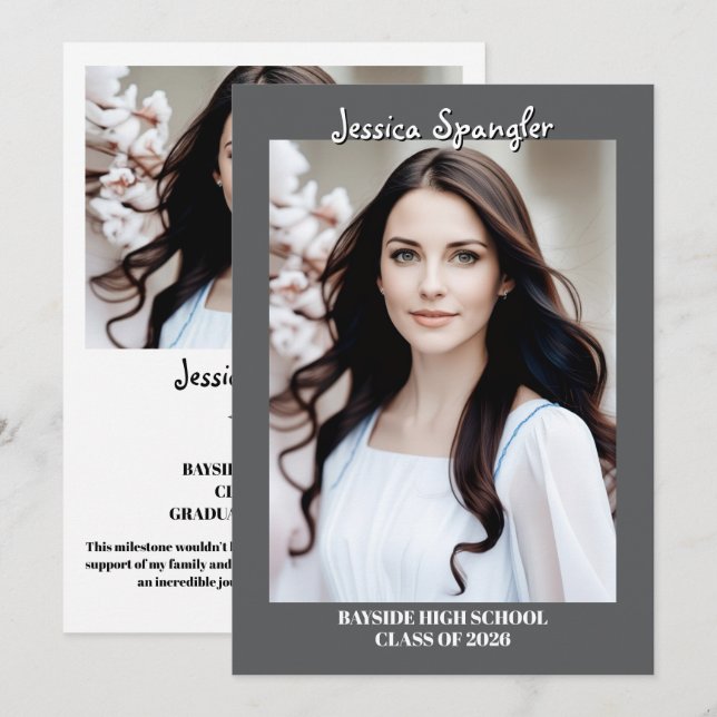 Convite Editable Graduation Announcement - Double Sided (Frente/Verso)