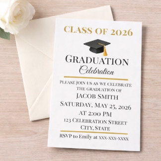 Convite Editable Graduation Invitation 5x7 