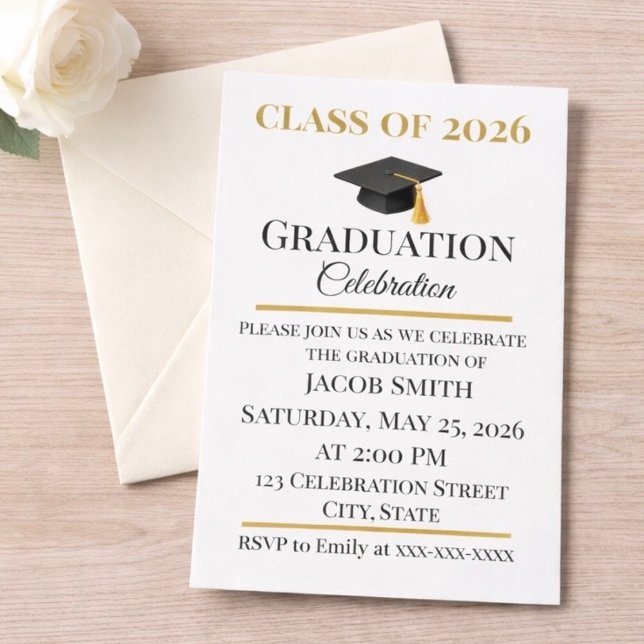 Convite Editable Graduation Invitation 5x7  (Criador carregado)