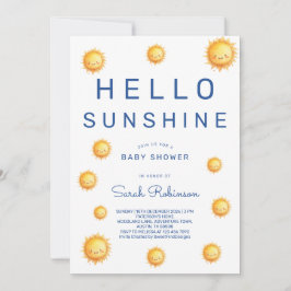 Convite Editable Hello Sunshine Baby Shower
