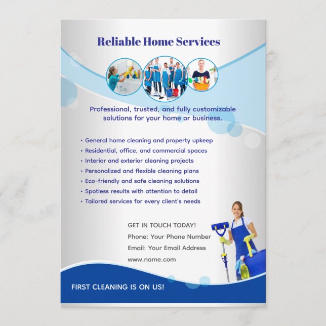 Convite Editable Home Services Flyer Template (Frente)