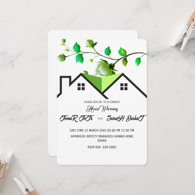 Convite Editable House Warming Invitation, House Warming P (Frente/Verso In Situ)