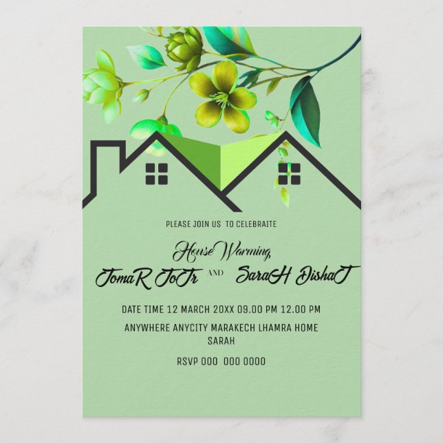 Convite Editable House Warming Invitation, House Warming P (Frente)