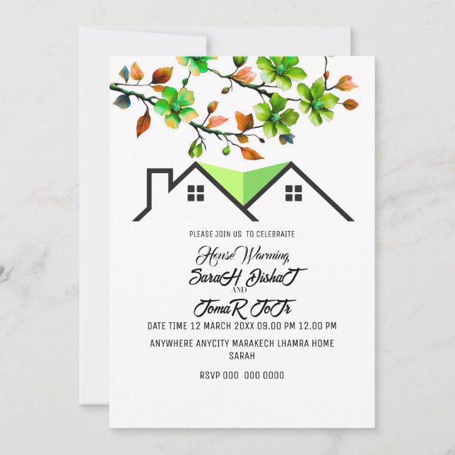 Convite Editable House Warming Invitation, House Warming P (Frente)