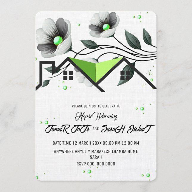 Convite Editable House Warming Invitation, House Warming P (Frente)