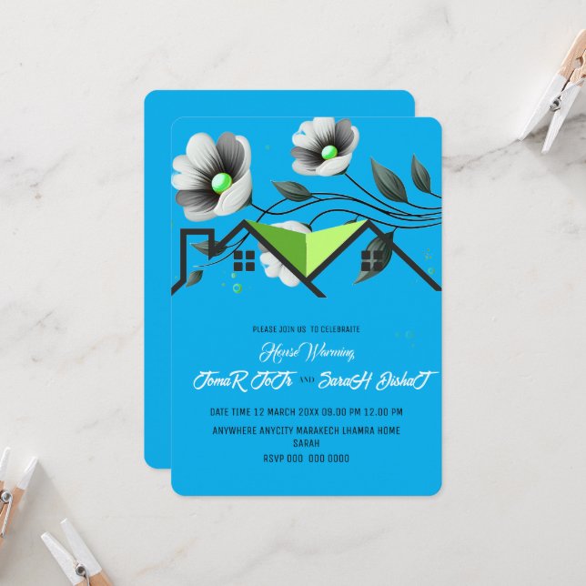 Convite Editable House Warming Invitation, House Warming P (Frente/Verso In Situ)