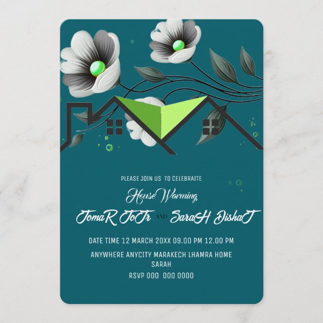 Convite Editable House Warming Invitation, House Warming P (Frente)