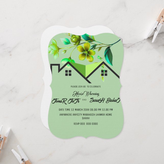 Convite Editable House Warming Invitation, House Warming P (Frente/Verso In Situ)