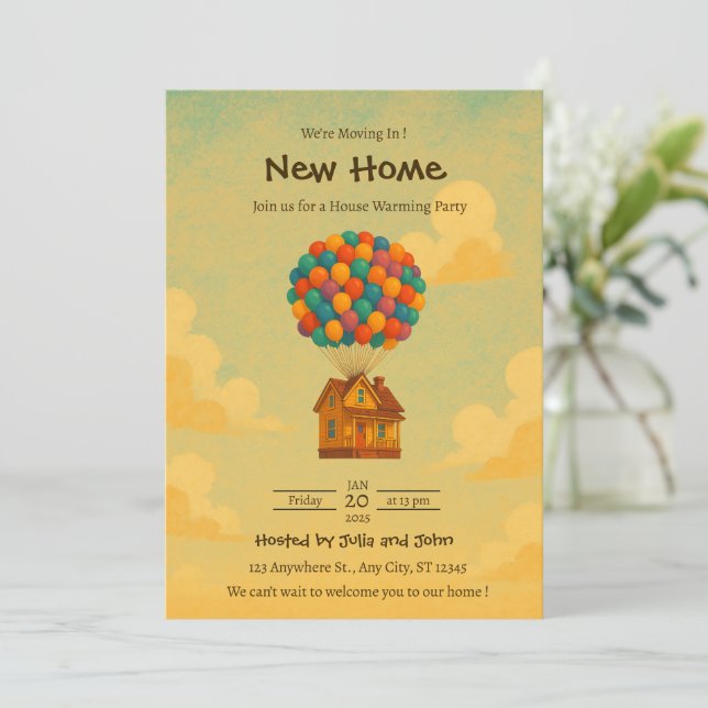 Convite Editable Housewarming Invitation (Em pé/Frente)
