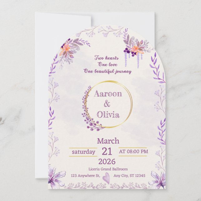 Convite Editable Intimate Garden Wedding Invitation (Frente)