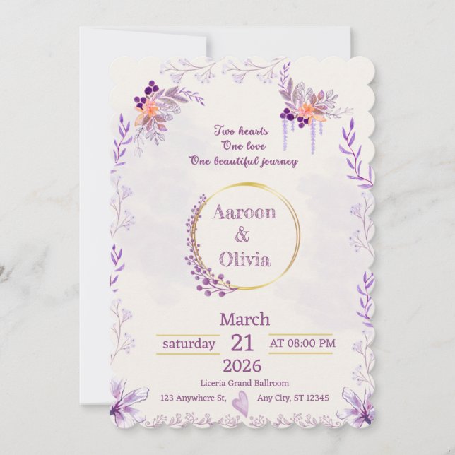 Convite Editable Intimate Garden Wedding Invitation (Frente)