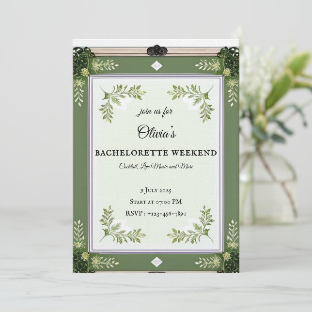 Convite Editable Invitation, Greeting Card & Printables (Em pé/Frente)