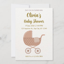 Convite Editable Minimalist Baby Shower