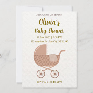 Convite Editable Minimalist Baby Shower