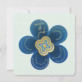 Convite Editable Minimalist Flower Wedding Invite | Custom