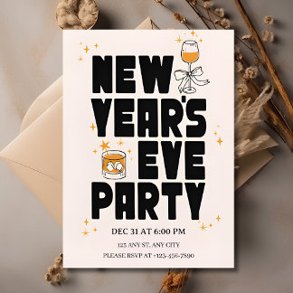 Convite Editable New Year Party Invitation 2026