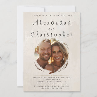 Convite Editable Photo Front QR Back Option Wedding