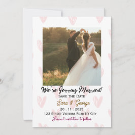 Convite Editable Photo Save the Date Wedding Invitation