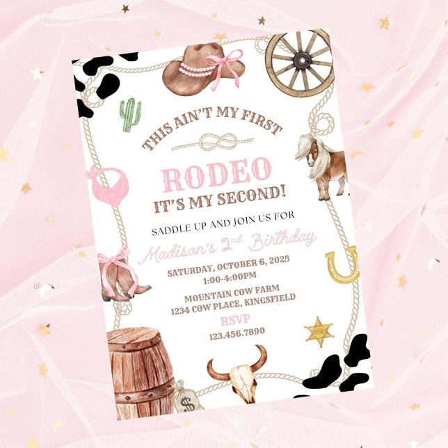 Convite Editable Rodeo Birthday invitation-rodeo party-cow (Criador carregado)