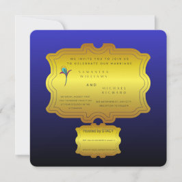Convite Editable Royal Blue Elegant Wedding Invite | Custo