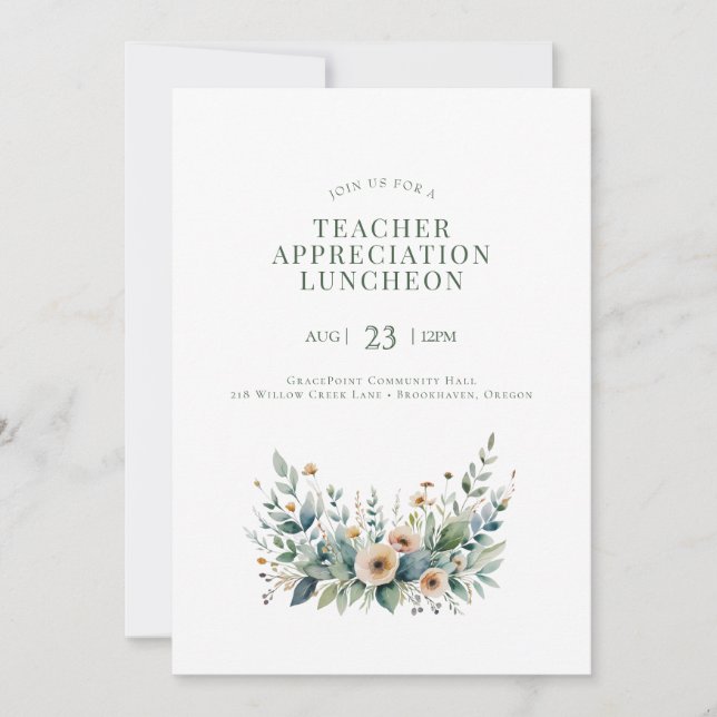 Convite Editable Teacher Event Invitation – Appreciation o (Frente)