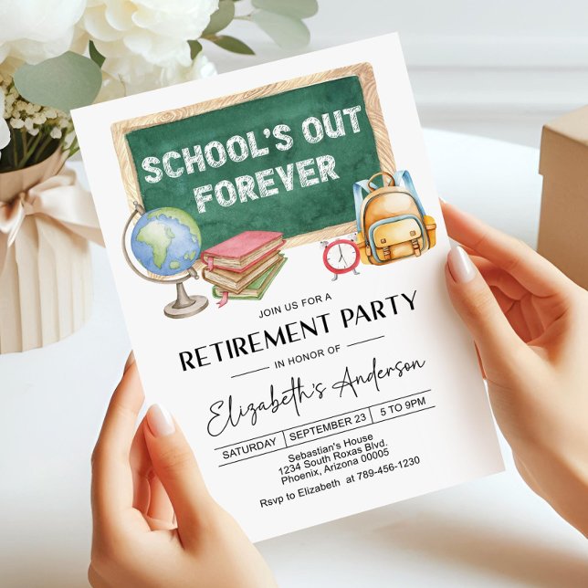 Convite Editable Teacher Retirement Party Invitation (Digi (Criador carregado)