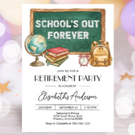 Convite Editable Teacher Retirement Party Invitation (Digi