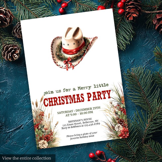 Convite Editable Wild West Christmas party digital Invites (Editable Wild West Christmas party digital download

)